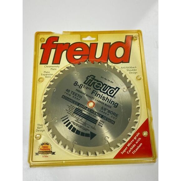 Vintage Freud TK304 8-8 1/4" Laser Cut 40 Teeth Carbide w/Titanium Saw Blade NOS - Picture 1 of 4